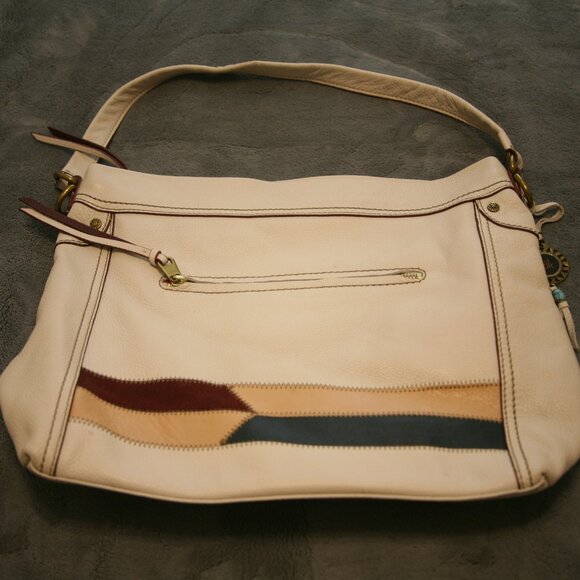 The Sak Over the Shoulder Leather Purse, Cream - Picture 1 of 5